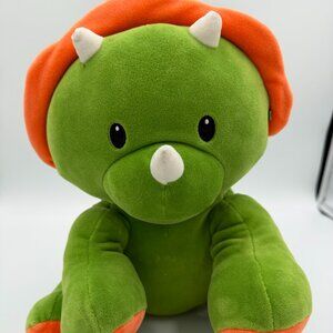 Wellobeez Triceratops Dinosaur Plush Stuffed Toy Clean Crew Antimicrobial, Green